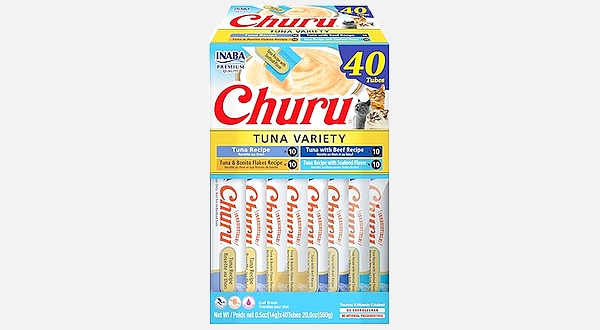 تشورو churu مكافأة قطط بنكهة التونة 40 ظرف بحجم 560 جرام