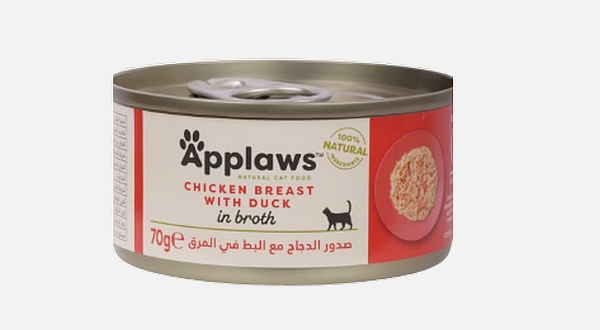 ابلاوز applaws طعام رطب للقطط بنكهة صدور الدجاج مع البط في المرق 70 جرام