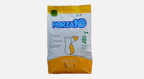 طعام جاف 10forza للقطط الكبيرة بنكهة الدجاج 1 كيلو