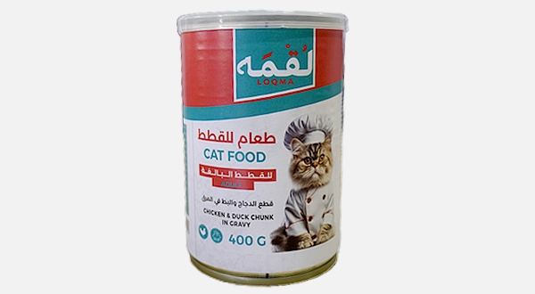 لقمة طعام للقطط البالغة بقطع الدجاج والبط في المرق 400 جرام