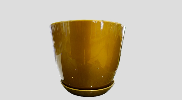 مركن صغير لنباتات الزينة لون ذهبي 
