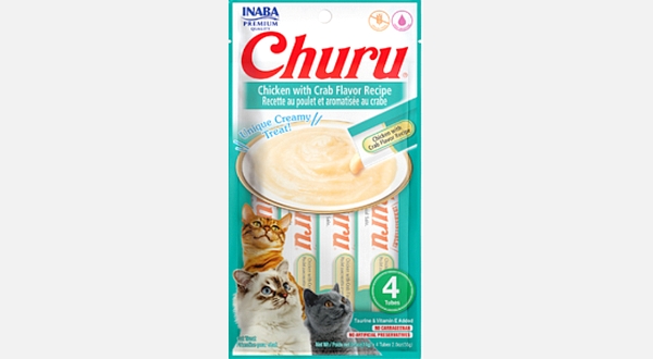 مكافآت للقطط بنكهة التونة مع السلطعون من إينابا تشورو – 4 قطع × 14غ