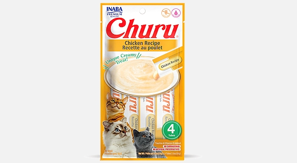 مكافأة للقطط بنكهة الدجاج من إينابا – 4 قطع × 14غ