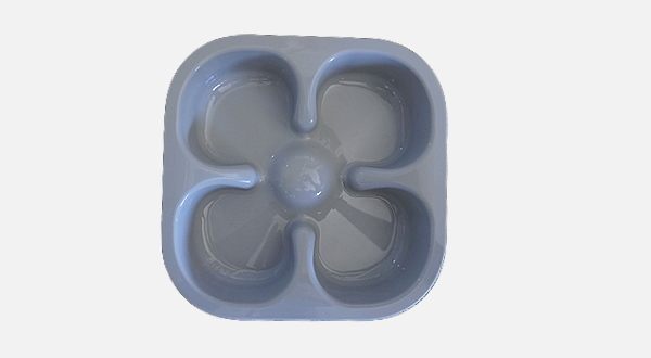 طبق بلاستيك مربع لون رصاصي 