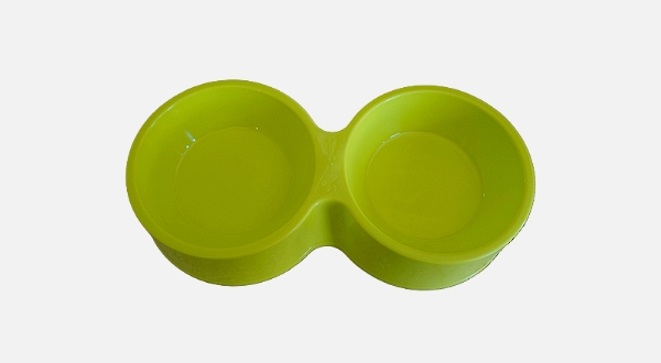 طبق بلاستيك دبل للقطط – لون أخضر