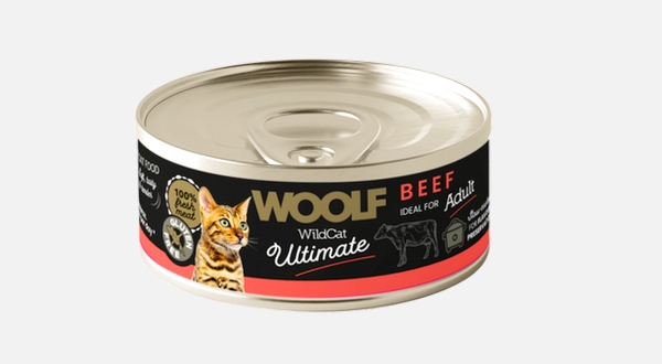 وولف وايلد كات طعام رطب للقطط البالغة باللحم البقري – 85 جم