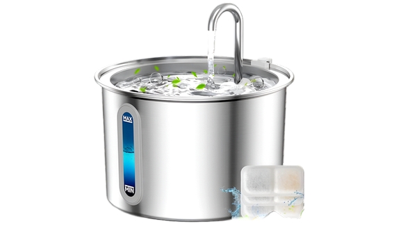 نافورة مياه أوتوماتيكية للقطط – ستانلس ستيل صحي بسعة 2 لتر