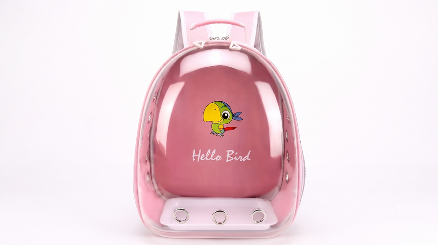 حقيبة ظهر شفافة لحمل الطيور والحيوانات الأليفة – Hello Bird