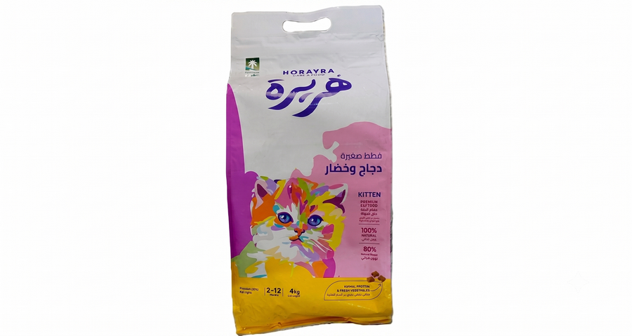 هريرة طعام جاف للقطط الصغيرة بنكهة الدجاج والخضار 4 كيلو 