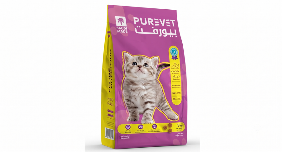 اكل قطط بيورفيت للقطط الصغيرة بالدجاج والبطاطس 3 كجم